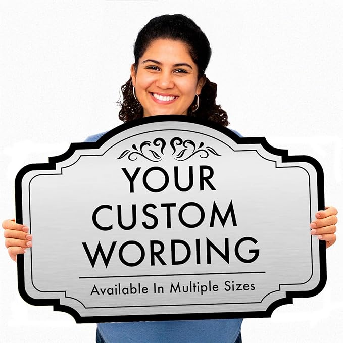 Custom Decorative Outdoor Signs, Personalized Aluminum, Customized Driveway Sign, Waterproof, Made in USA, Metallic Silver 30x24 In