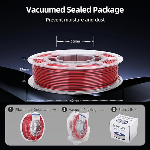 3D Printer Filament Bundle, Silk PLA Filament 1.75mm, Dual Color Filament 200gX 4 Spools Silk Filament Bundle Multicolor