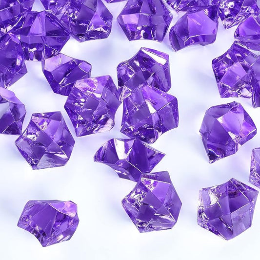 Acrylic Crushed Ice Rocks, Babenest 150 PCS Fake Crystals Plastic Ice Cubes Diamonds Gems for Vase Fillers, Home Decoration, Table Scatter, Event, Wedding, Arts & Crafts (Purple)