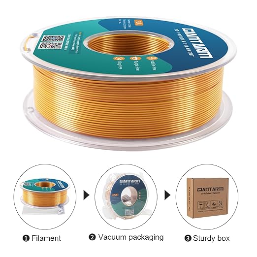 GIANTARM Dual Color PLA Filament, Silk PLA Filament 1.75mm +/-0.02mm,1KG Spool(2.2lbs) Vacuum Packaging, 3D Printing Filaments Fit Most FDM Printer