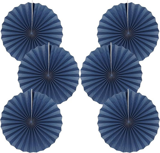 Blue Party Decorations,Blueberry Party Decorations Decorations Party Paper Fans Bulk 16in,Graduation Decoration Classroom Decor, Western Themed Party Decorations 30 Color DIY Set （Deep Blue）