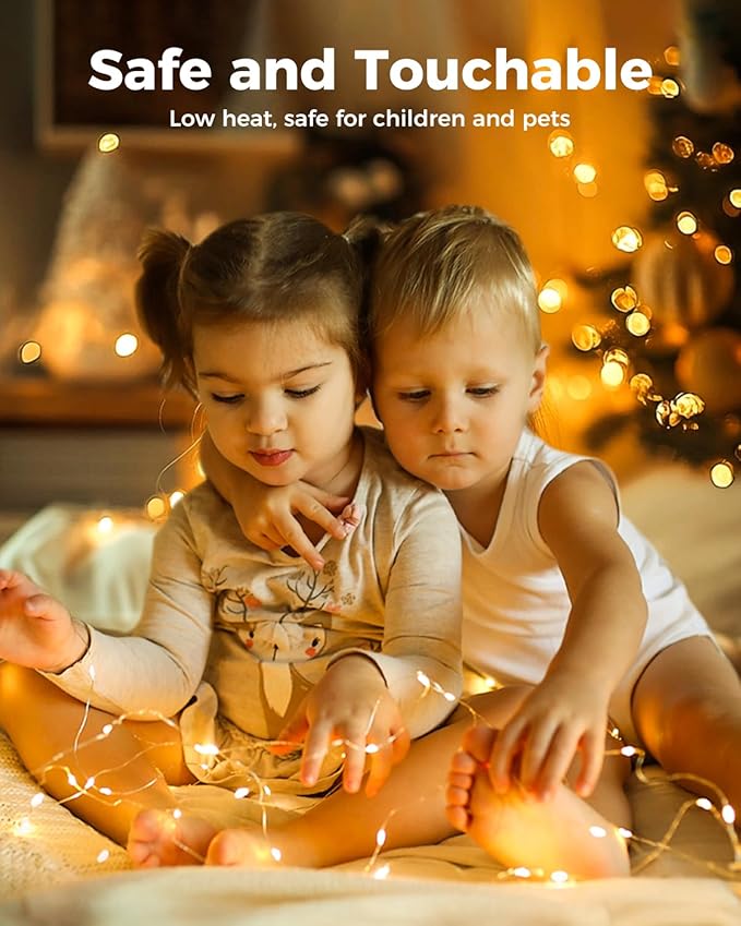 btfarm 24 Pack Fairy Lights Battery Operated, 7FT 20 LED Mini String Lights Waterproof Silver Wire for Mason Jars Centerpiece Table Crafts Bedroom Christmas Decoration, Warm White