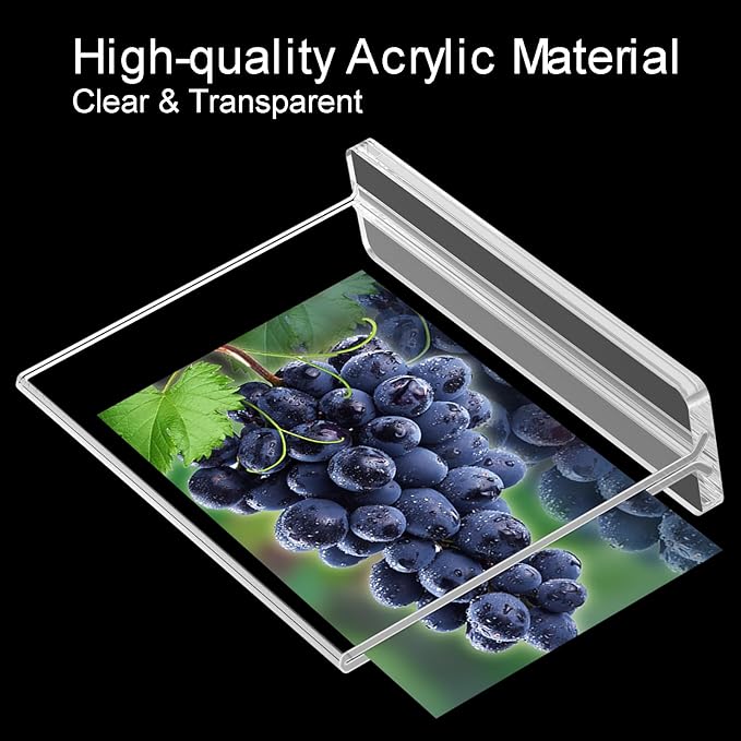 BlueValley Clear Plastic Flyer Sign Holder 8.5 x 11 Standing, Horizontal Table Top Acrylic Brochure Menu Signs Holder, Double Sided Plexi Picture Photo Frame Lucite Paper Display Stand for Office Retail Vendor Show Fairs
