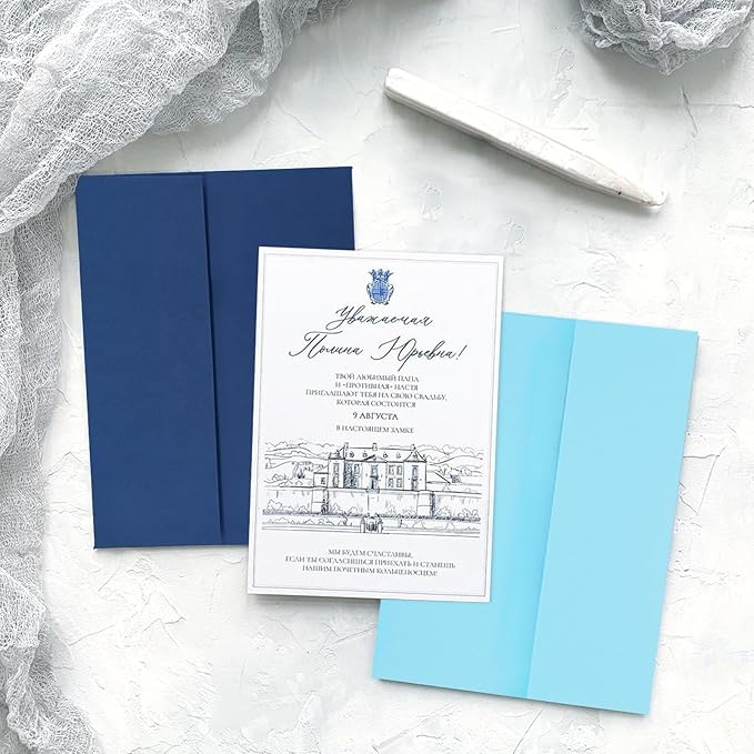 100 Pack A2 Baby Blue Envelopes Self Sealing Adhesive Perfect for Weddings, RSVP, Invitations, Baby Shower,Greeting Cards,Announcements, Thank You Notes| A2(4.375 x5.75 Inches)