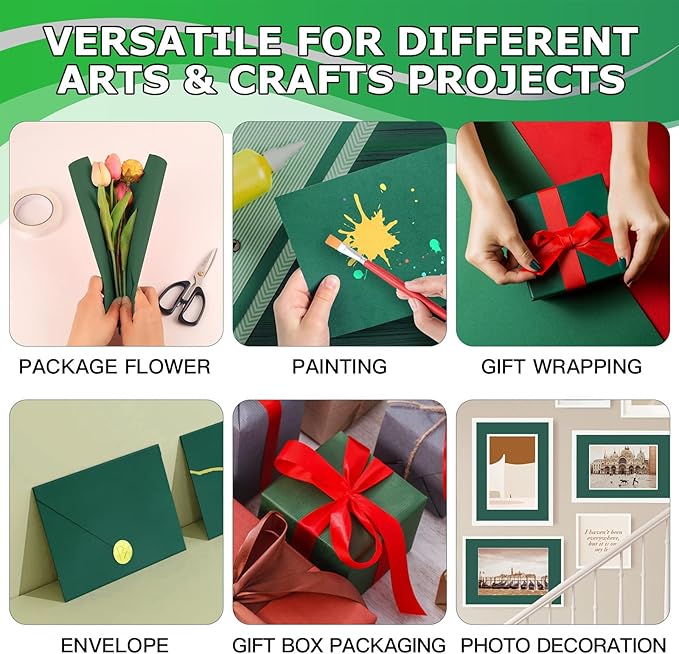 Vanhench Light Green Wrapping Paper 17.5" x 963", Solid Color Art Kraft Craft Paper Roll for Graduation Birthday Bouquet Flower Wrapping/Packing Poster/Bulletin Board