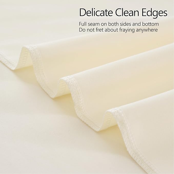 10ft x 10ft Thick Ivory Backdrop Curtains for Parties, 2 Panels 5ft x 10ft Non See Through Ivory Polyester Wedding Drapes Photo Backdrop for Birthday Party Graudation Photography Home Decor
