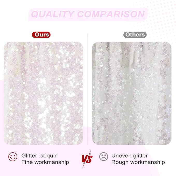 PartyDelight Iridescent 10FTx10FT Sequin Backdrop Photography and Photo Booth