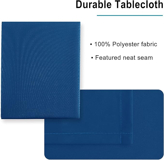 Hiasan Royal Blue Tablecloth for Square Tables - Waterproof and Spillproof Washable Fabric Table Cloth for Dining Room Kitchen Party, 70 x 70 Inch