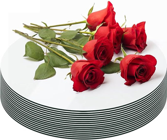 Round Mirror Centerpieces, Acrylic Circular Plates for Table Decoration, 15 Pack, Wedding Party Decor, Candle Tray (8inch)