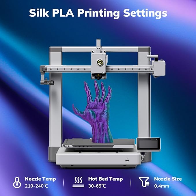 AMOLEN Silk PLA 3D Printer Filament, Dual Color Blue Green & Dark Violet PLA 1.75mm, Shiny Color Change Filament 3D Printing PLA Filament for Most FDM 3D Printer, 1kg Spool(2.2lbs)