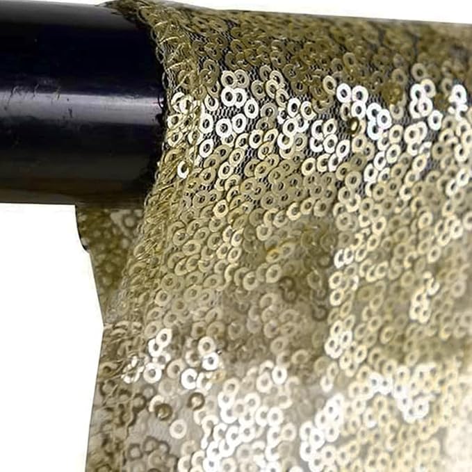 Champagne Sequin Backdrop Curtains 2 Panels 4FTx8FT Glitter Champagne Photo Backdrop Drapes Party Wedding Baby Shower Curtain Sparkle Photography Background