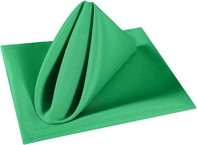 Cupuamon Cloth Napkins 20x20 inch Washable Polyester Dinner Napkins Soft Table Napkins for Wedding Party Dining Banquet(Emerald,25PCS)