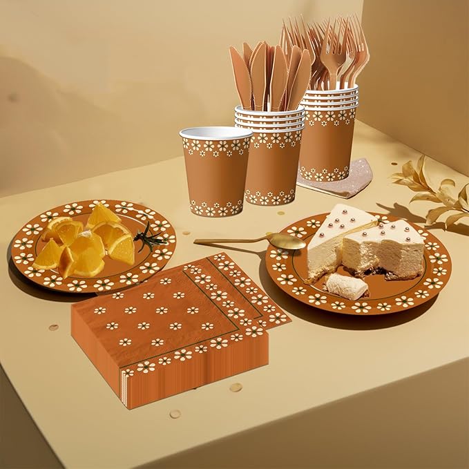 Platos De Barro Mexicanos Paper Plates，Mexica Party Decoration Mexican Cups Napkins for Mexican Theme Party Decorations,Servrs 24