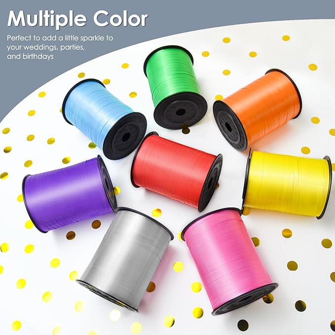Silver Curling Ribbon - 500 Yard Curly Gift Ribbon for Wrapping, Balloons & Floral Arrangements