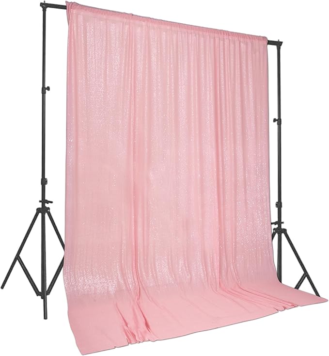PartyDelight Sequin Backdrop Pink 10FTx10FT Wedding Curtain Special Events Party