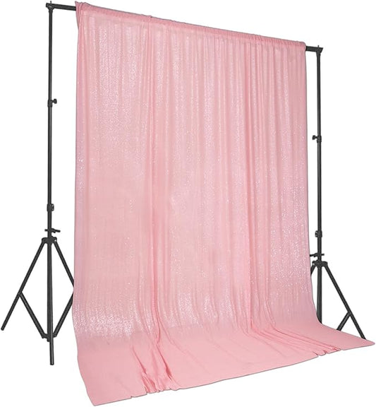 PartyDelight Sequin Backdrop Pink 10FTx10FT Wedding Curtain Special Events Party