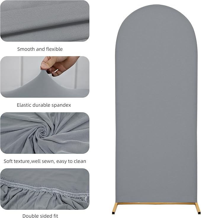 Wedding Arch Cover 4FT Arch Backdrop Cover Spandex Fitted Arch Cover for Round Top Chiara Backdrop Stand Covers for Wedding Birthday Party Baby Shower Banquet Ceremony Decoration