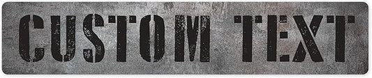 Custom Sign, Custom Street Sign, 11 Font Colors, 13 Font Styles, 4 Hole Options, 22 Sizes, 6x30 Inches, Rust Free DiBound, Fade Resistant, Made in USA by My Sign Center (Grunge Metal)