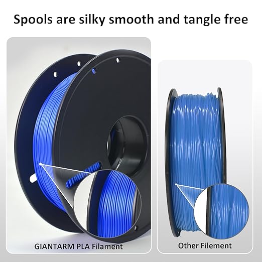 GIANTARM 3D Printer Filament, 0.5kg Blue PLA Filament, 1.75mm Dimension Accuracy +/- 0.03mm, 3D Printing Filament