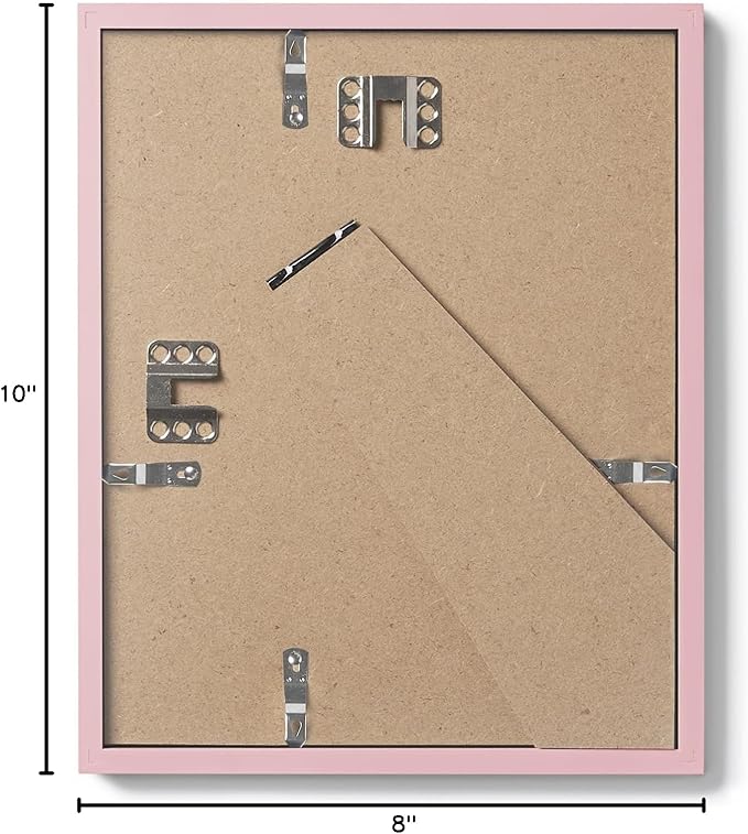 Opposite Wall - 8x10 in - Real Wood Pink Picture Frame - Lightweight, Versatile & Shatterproof - Wall Hanging & Tabletop Photo Frame - Office, Gallery & Home Decor