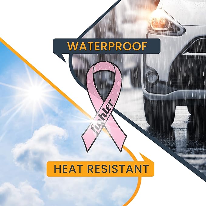 Magnet Me Up: Support Breast Cancer Fighter Pink Ribbon Magnet Decal - 3.5x7 Inches, Heavy-Duty Automotive Magnet for Car, Truck, SUV - Show Your Support and Encouragement with This Magnet