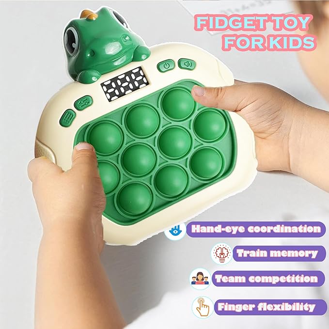 Dinosaur Quick Push Bubble Game,Pop Fidget Light up Puzzle Game Sensory Toys,Halloween Dinosaur Toys for Kids Boys Girls Toddlers Party Favor