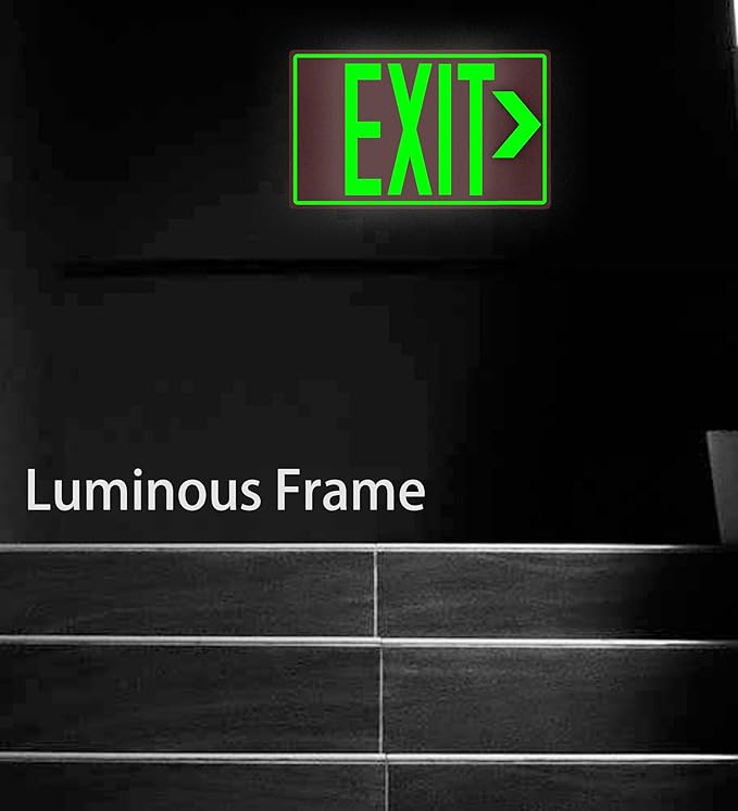 5Pack Photoluminescent Exit Sign, 12"x 7" Glow In The Dark Exit signs with Self-Adhesive Backing, Includes 10pcs Removable Arrows