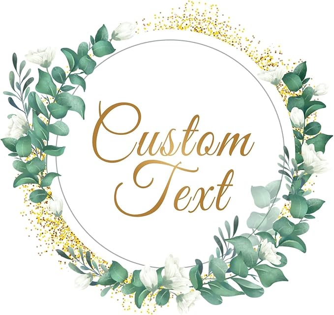 Premium Custom Stickers Labels - Personalized Stickers for Businesses Logo and Name. Birthday Pets and Label Product Boxes Wedding Favors Waterproof Labels (wreath 20, 2.5 inch)