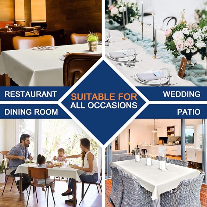 Smiry Square Table Cloth, Waterproof Heavy Duty Vinyl Tablecloths, Wipeable Washable Table Cover for Kitchen and Dining Room (Grey, 54" X 54")