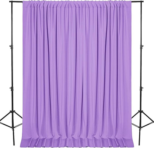 DWCN 10x8 FT Lavender Backdrop Curtains for Parties, Photography Backdrop Drapes with Rod Pockets for Wedding Decorations Stage Birthday Family Gatherings, 2 Panels 5ft x 8ft