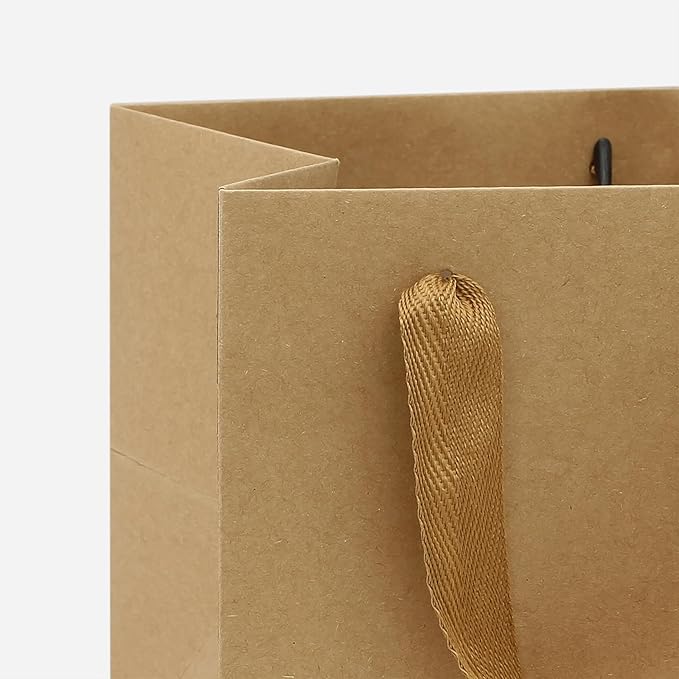 Kraft Paper Gift Bag Large Square Bottom Kraft Paper Bags with Handles (Natural Kraft, 12 x 12 x 12 in, 10 CT)