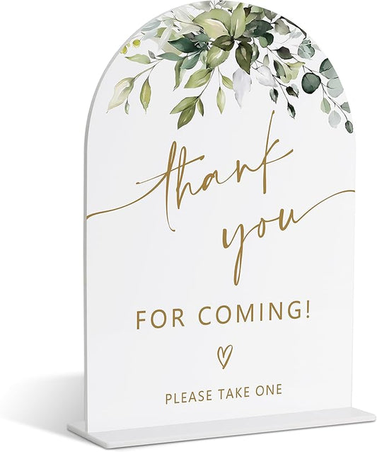 Thank You for Coming, Gift Table Sign, Greenery Gold Bridal Shower Decorations, Wedding Signs for Ceremony and Reception, Engagement Decor, Wedding Table Acrylic Decor, Bachelorette Party Favors - 23