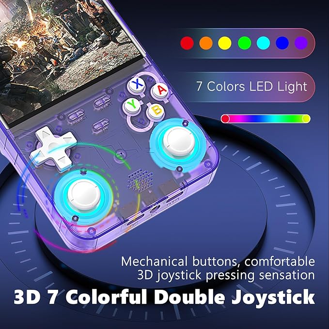 2025 New Upgrade R36ULTRA Retro Handheld Game Console with 64G Built-in 21000+ Classic Games,Portable Hand Held Open Source Linux System 4.0-in 4k HD IPS Screen Video Player (Purple)