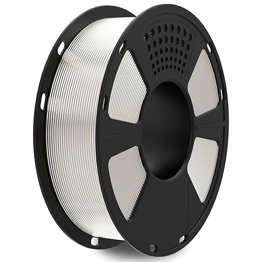 GIANTARM 3D Printer Filament, Silk White Pla Filament, 1Kg(2.2lbs) Spool, 1.75mm Dimension Accuracy +/- 0.03mm, 3D Printing Filament