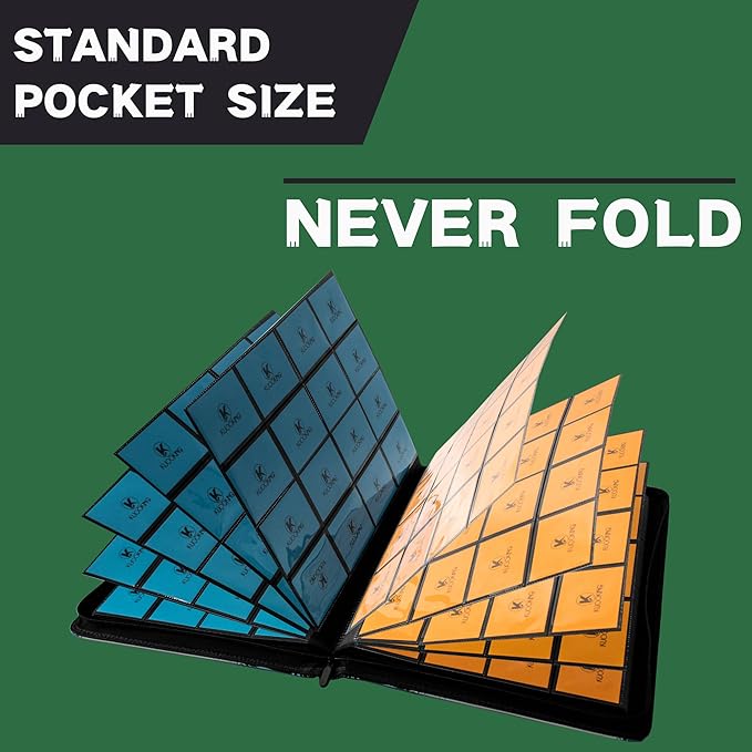 1600+ Pockets Trading Card Binder, 16-Pocket Card Ablum Compatible with MTG,Sports Cards & Other Standard Size Trading Card (GREEN)