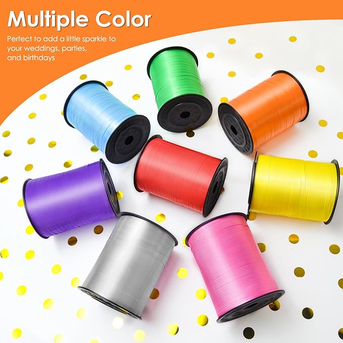Orange Curling Ribbon, Balloon String 500 Yard for Gift Wrapping, Curly Ribbons, 3/16" for Florist Flower, St Patricks Day, Valentines Day