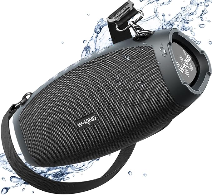 W-KING 120W Max Portable Speakers Bluetooth Wireless, IPX6 Waterproof Loud Bluetooth Speaker Boombox, Triple Passive Radiator/Subwoofer*2-70W Deep Bass/DSP/2 Pairing/42H/EQ/Party Large Outdoor Speaker