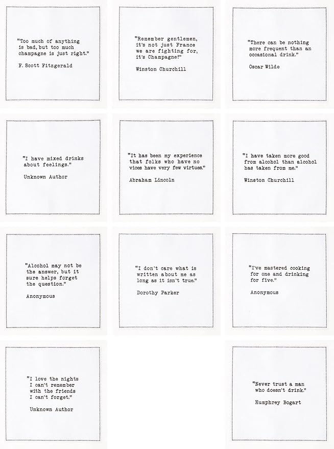 Five Star Funny White Cocktail Napkins, 50 Luxury Cotton Disposable Cocktail Party Napkins with Witty Bar Quotes, 4.5" x 4.5" for Home Bars, Game Nights, Beverages, Birthdays, Weddings & Holidays