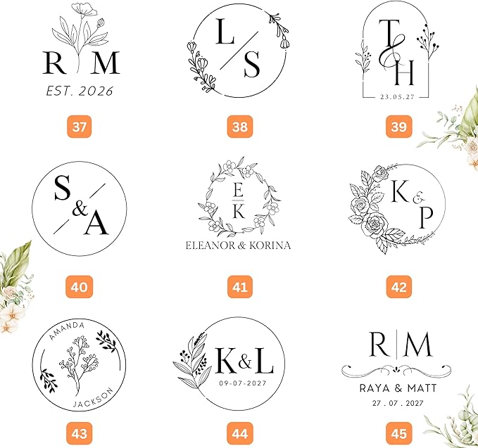 Custom Wedding Embosser, Personalized Embosser for Envelope, Invitation Card and Napkin, Steel Seal Embosser for Name, Monogram and Initials, Custom Logo Embosser (Wedding)