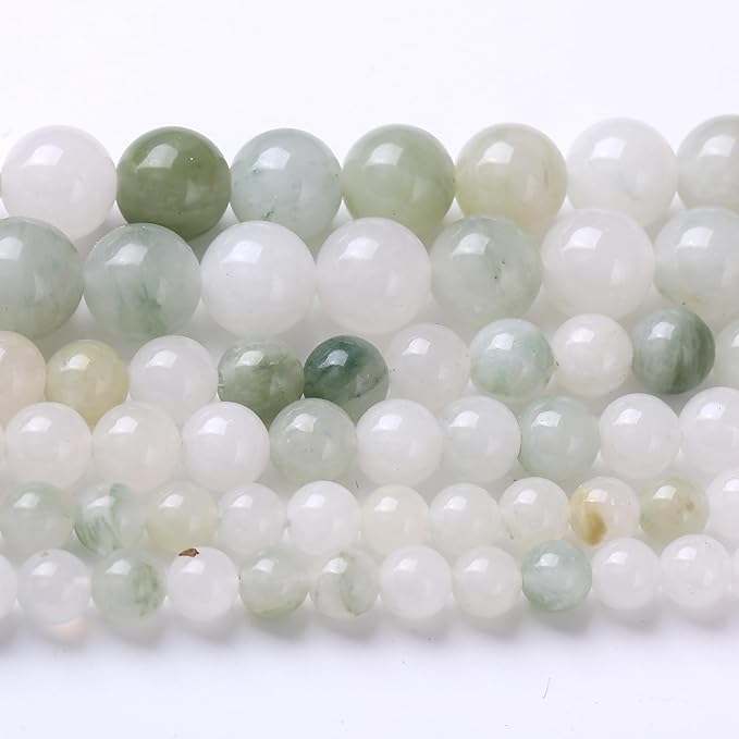 Blue and White Streamer Stone Beads for Jewelry Making DIY Craft Gemstone Beads Kit (6mm, 60pcs) Smooth Healing Crystal Beads for Bracelets, Necklaces, Home Decor