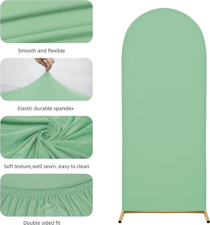 Wedding Arch Cover 5FT Arch Backdrop Cover Spandex Fitted Arch Cover for Round Top Chiara Backdrop Stand Covers for Wedding Birthday Party Baby Shower Banquet Ceremony Decoration