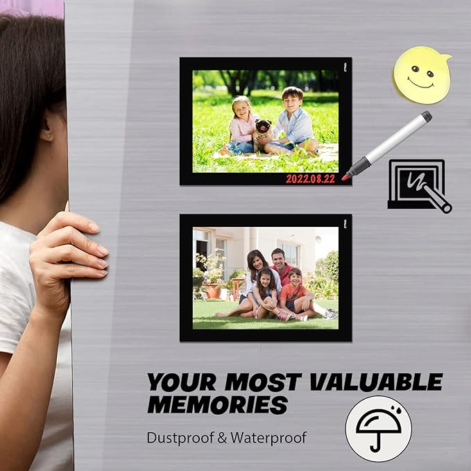 5X7 Magnetic Picture Frames for Fridge (20 Pack),Magnets Photo Pockets/Sleeves,Printing Black Border