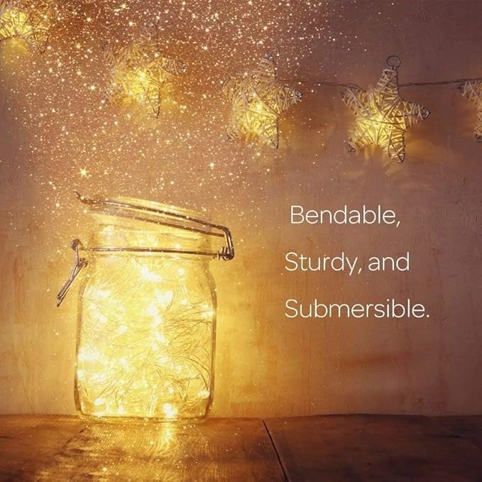 ANJAYLIA 4 Pack Fairy Lights 33ft 100 LED String Lights Battery Operated Mini Twinkle Starry Lights for Wedding, Party, Christmas, Decor, Warm White