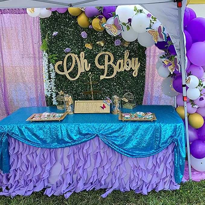 Lavender Sequin Backdrop Curtains 2FTx8FT 2 Panels Light Purple Glitter Photo Booth Backdrop Sparkly Background Drapes for Wedding Bridal Baby Shower Photography Birthday Party