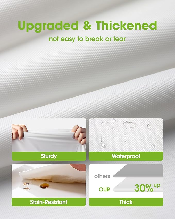 Pureegg Plastic Table Cloth Disposable 10 Pack, 54 x 156 Inch Table Cloths, Party, Picnic, Wedding, Decorative Tablecloths, Rectangle, White Plastic Cover, Leakproof & Sturdy, White