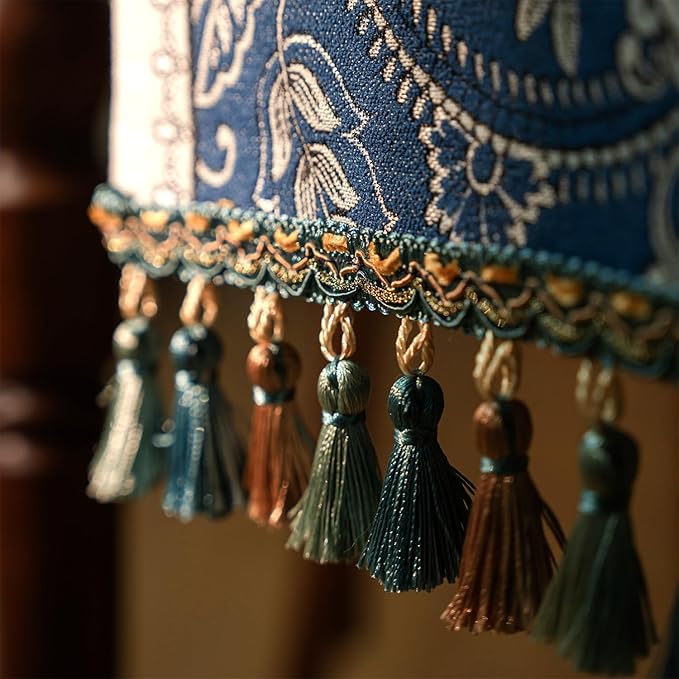 13×72 Inch Table Runner, Retro-Luxury Tassels Series for Kitchen Dining Table Holiday Decoration (Blue Pheonix)
