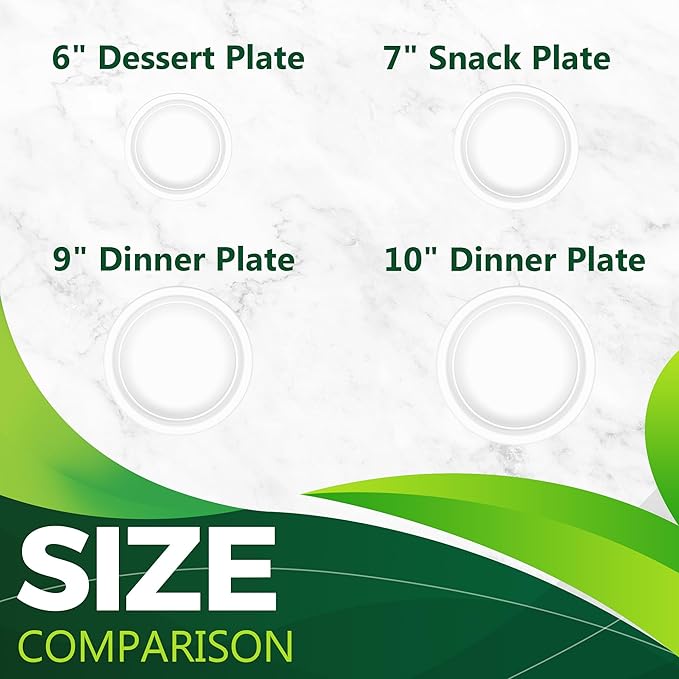 150PCS 100% Small Dessert Plates Disposable, 6 inch Paper Plates, Compostable Appetize Plates, Cake Plates, Biodegradable Made of Sugarcane Fiber