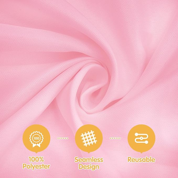 BRILLMAX 8 Pack Pink Tablecloths for 8 Foot Rectangle Tables 60 x 126 Inch - 8ft Rectangular Bulk Linen Polyester Fabric Washable Cloth Cover for Wedding Reception Banquet Birthday Party