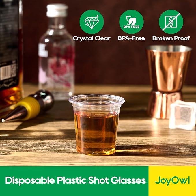 1200 pack 1 OZ Plastic Shot Glasses, Mini Disposable Shot Cups for Party, Events, Whiskey and Wine Tasting