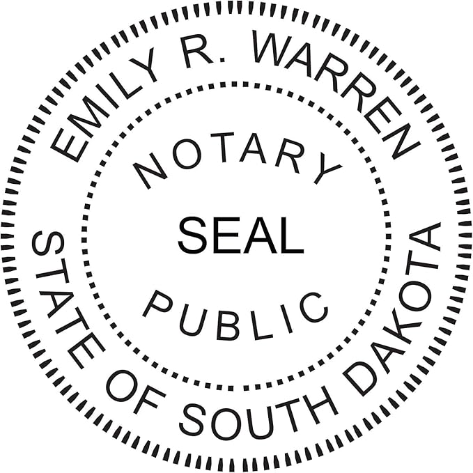 MaxMark Round Notary Pre-Inked Stamp for State of South Dakota